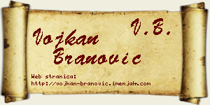 Vojkan Branović vizit kartica
